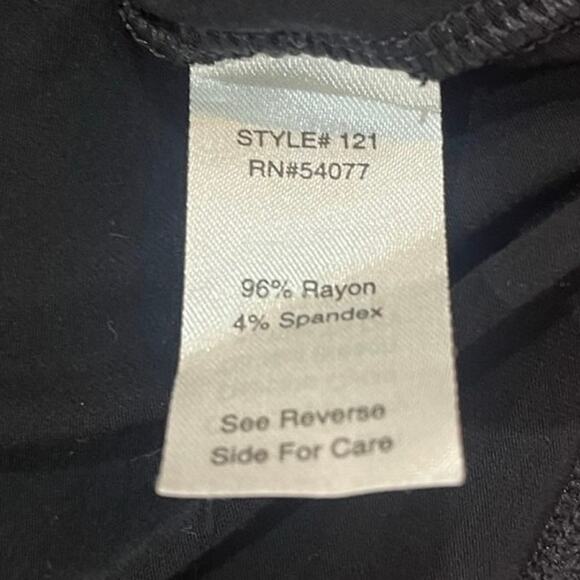 CAbi Black soft, stretchy dress with Drapy neckline, cap sleeves, Women's size M - Picture 5 of 8